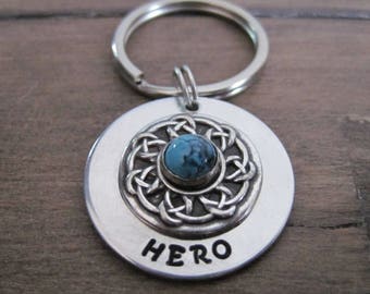 Celtic Bezel Pet ID Tag - Dog Tag - Bridle Tag - Cat Tag - Hand Stamped Aluminum Tag