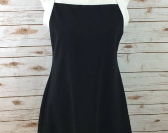 Vintage 90s All That Jazz Large Dress Black White Sleeveless Above Knee Flair