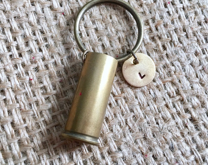 Bullet Keychain, Custom Ammo Keychain, Ammunition Keychain, Unisex Ammo Keyring, Father's Day Gift, Initial Ammo Keyring, Ammo Keychain