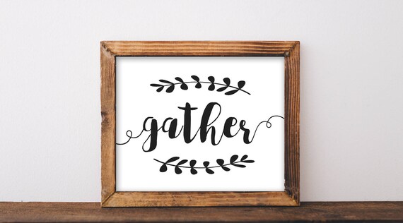 Gather Sign printable gather wood sign fall decor