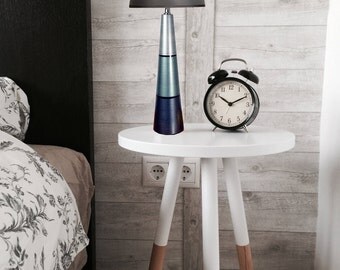 Table lamp,Unique lamp, Minimal lamp, Modern lamp, Eclectic lamp, Accent lamp,Painted lamp,Handmade lamp, Silver lamp