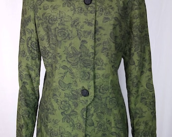 Costume Femme Kasper - Veste Et Jupe - Taille 4 - Tissu Vert à Carreaux - Occasion Très Bon état