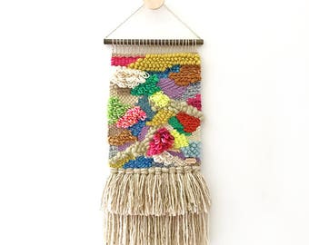 Handcrafted Weaving 24 - Woven Wall Hanging -  MEDIUM SIZE (Pink, Green, Lavender, Natural, Rust, Gold, Blue, Neon Yellow)