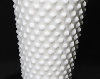 Fenton Hobnail Medium (7-inch) Hobnail Milk Glass Footed Vase