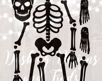 DIGITAL DOWNLOAD Halloween svg Skeleton svg Cutting File png bones trick or treat