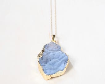Boho Necklace, Natural Stone Druzy Necklace, Geode Druzy Necklace, Geode Necklace, Agate Necklace, Stone Necklace, Long Necklace, Boho Style