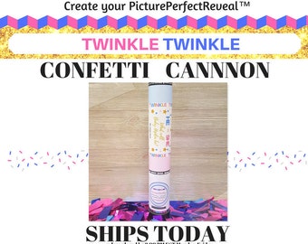 Twinkle Twinkle Little Star Gender Reveal Confetti Cannon | Gender Reveal| Gender Reveal Ideas| How We Wonder What You Are| Confetti Cannon