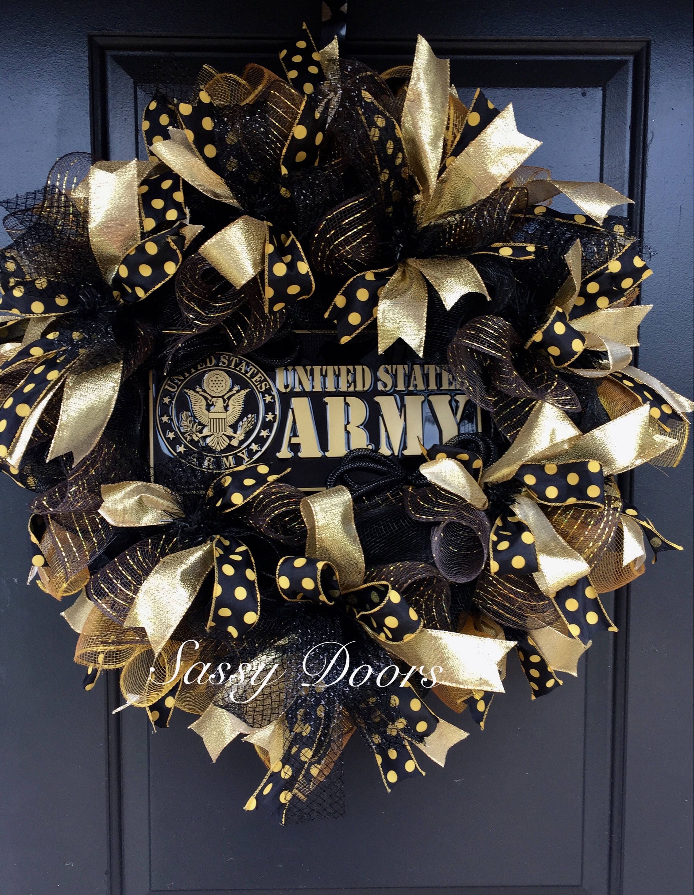 ArmyWreath, Deco Mesh Wreath, Military Wreath, USA, American, Us Army