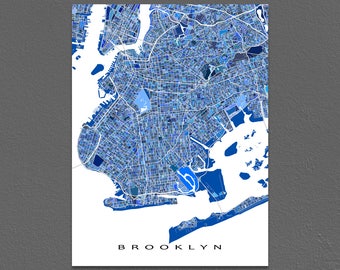 Brooklyn Map Art Printable Map Of Brooklyn Print Brooklyn