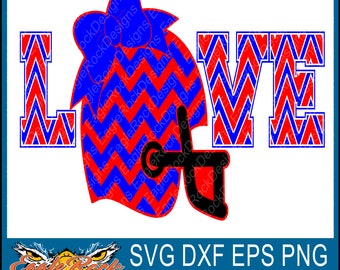 Love Football| Helmet| SVG| DXF| EPS| Png| Cut File| Silhouette| Cricut| Football| Chevron| Football Mom| Instant Download