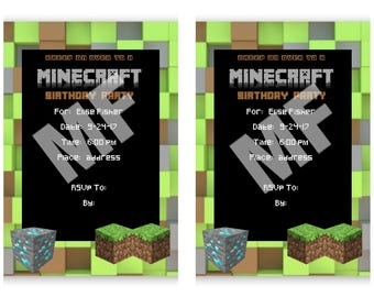 Minecraft Birthday Party Printable Package
