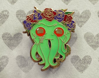 Cthulhu, Glow In the Dark, Enamel Pin, Valentines Day, Gift for Him, Husband Gift, Wife Gift, Girlfriend Gift, Boyfriend Gift, Cthulhu Pin