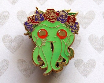 Cthulhu, Glow In the Dark, Enamel Pin, Valentines Day, Gift for Him, Husband Gift, Wife Gift, Girlfriend Gift, Boyfriend Gift, Cthulhu Pin
