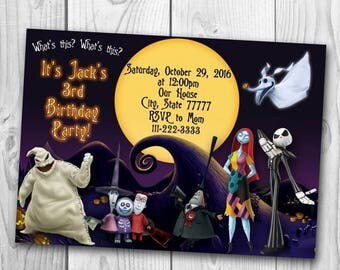 The Nightmare Before Christmas Invitation - The Nightmare Before Christmas Birthday Party - Halloween invitation