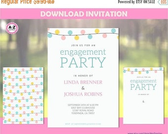 60% OFF Engagement Party Invitation, Couples Shower, Lanterns, Editable Party Invitation, Mr. and Mrs., Edit with Adobe Reader, Blank Templa