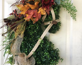 Harvest Horsehead wreath. Fall equestrian Decor. Autum equestrian gift. Artificial Horse Head wreath.