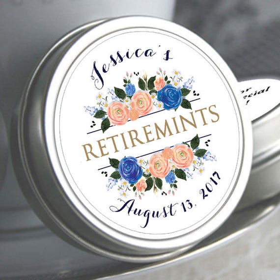 12 Retirement Mint Tins Retiremints Floral Retirement Favors