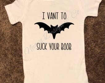 I vant to suck your boob shirt/onesie, halloween, breastfeeding humor
