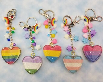 Pride Pursecharm Keychains: Gay, Bisexual, Transgender, Pansexual, Genderqueer, Asexual and more!