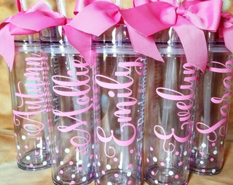 Personalized Tumbler with straw, Bridesmaid tumblers, bridesmaid gift, Bridal Party, Bachelorette Party, wedding tumbler, wedding party gift