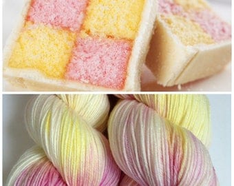 Battenberg. Hand Dyed Yarn.Hand Painted yarn. Super Soft Luxury 100% Merino wool 100g 400m (437yd). 4 ply. fingering weight.