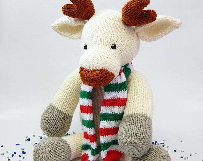 JINGLES THE REINDEER - hand knitted toy