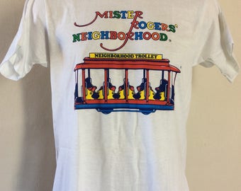 mr rogers trolley t shirt