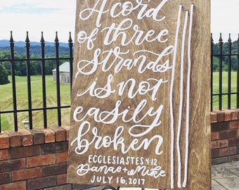 Cord of Three Strands, Ecclesiastes, Wedding, Sign, personal