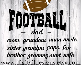 Football Mom SVG - png - dxf - eps - fcm - ai - Football Family Cut file - Football Dad SVG - Football Mom Cut File - Football Family Design