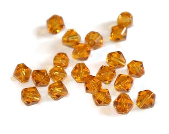20 6mm caramel glass beads