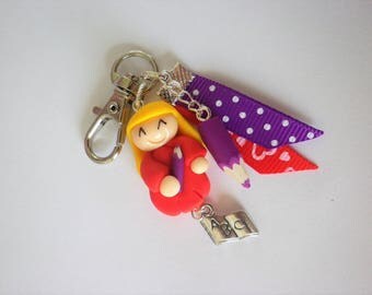 teacher aides character personnalisable3 gift bag charm keychain
