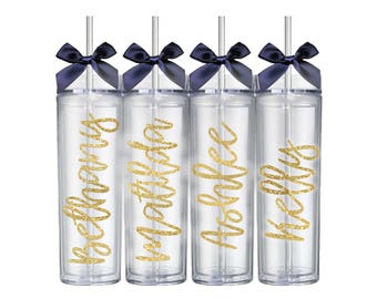 Personalized Skinny Tumbler ; Personalized Tumbler with Straw ; Bachelorette Party Cups ; Personalized Tumbler ; Bridesmaid Water Bottle