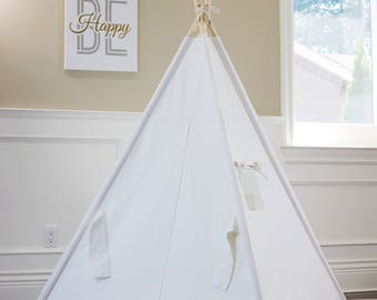 Plain Canvas Teepee Package WITH POLES and Flag, Teepee, Kids Teepee, kids room decor, Play Tent, Childrens Teepee, Teepee Tent