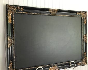 Black and Gold Chalkboard, Memo Board, Office Organizer, Kitchen List, Wedding Sign