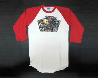 Vintage Star Wars Return of the Jedi Baseball Jersey with Iron-on Transfer Graphic. Circa 1980's.