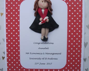 Personalised graduation card /gift/ keepsake by Hot Dough Creations