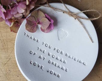 Thank You For Raising The Woman Of My Dreams ~ Mother Of The Bride Gift ~ Personalised Mother Of The Bride Gift ~ Ring Dish