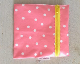 Small wallet pink polka dots