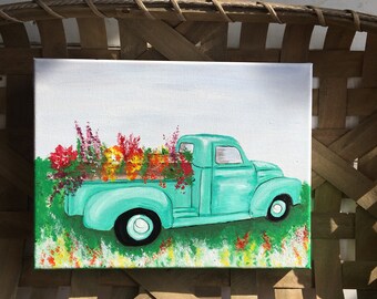 Vinatge Farm Flower Truck Painting Fresh Vintage Old And Flowers Vinatge Farm Flower Truck Painting Fresh Vintage Old And Flowers