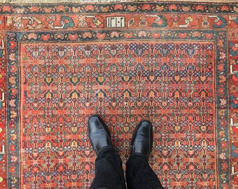 Persian Rug 9.7 x 6.7 ft / 282 x 152 cm antique Malayer carpet 9.2 x 5 ft Heriz style rugs