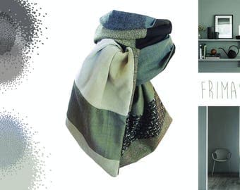 unique designer model velvet gray wool scarf