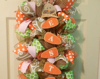 XMAS in JULY SALE-15%off Easter Wreath, Easter swag, Easter wreaths, Easter Swags, Easter decoration, mesh Easter wreath, Easter Door Decor,