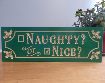 Naughty or nice sign | Etsy