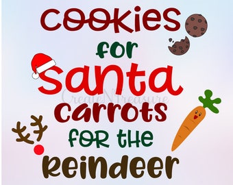 Cookies for Santa svg,dxf, Christmas svg, Cookie plate svg, Carrots for Reindeer svg. Cutting files for Silhouette or Cricut SVG, PNG, DXF.