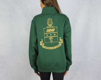 Alpha Chi Omega Quarter Zip Sweatshirt in Hunter