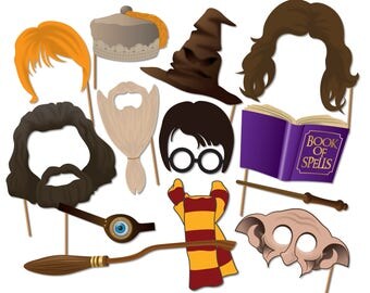 Harry Potter Photo Booth Props, Wizard Photo Booth Props, Hogwarts Photobooth, Harry Potter Party Printable Prop - 0223