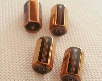 Set of 4 beautiful gilding and glass beads