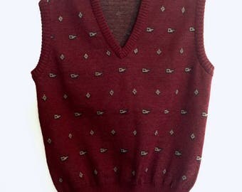 Wool sweater vest | Etsy