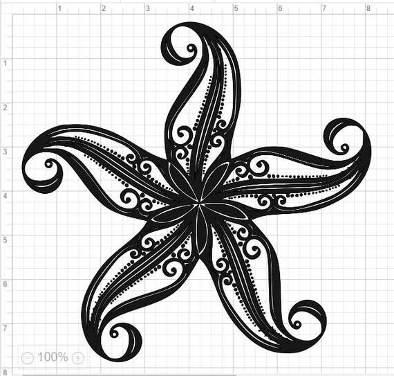 Download Fancy Starfish SVG PDF EPS Dxf & Studio 3 Cut Files