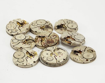 Pocket Watch supply assemblage jewellery clock watch pieces mechanical movements jewelry making steampunk diy rustic findings mens jewelry